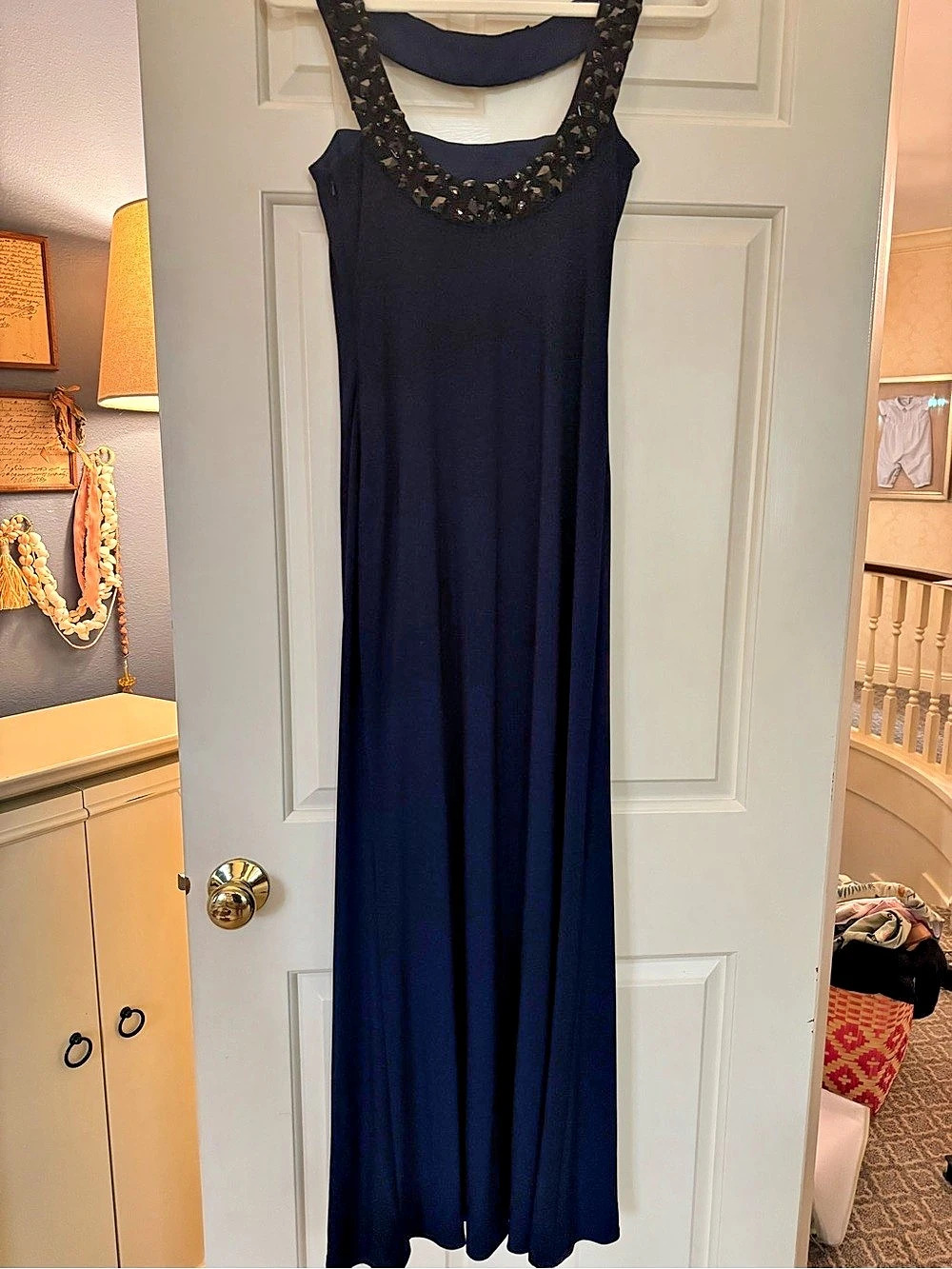 Kathy Hilton Embellished Maxi Dress in Blue Size 6 Like New